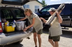 Lodging ladies getting ready for a day of cleaning